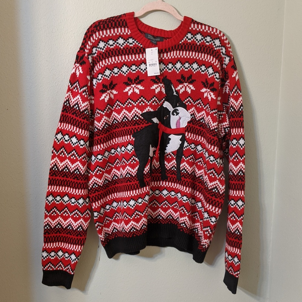 NWT ugly Christmas sweater with dog